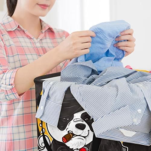 Panda engraçada com cesto de lavanderia dobrável com estampa de armas, cestas de lavanderia à prova d'água 60l de lavagem de roupas de roupas de roupas para dormir quarto de banheiro de dormitório