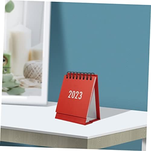 Operitacx 3pcs 2023 Mini calendário de mesa pequena mesa de escritório portátil Tenda Minatura Presentes em pé Calendário