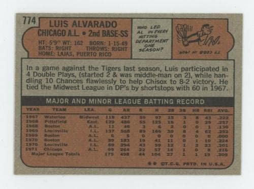 1972 Topps #774 Luis Alvarado Chicago White Sox High Number Baseball Card NM - Cartões de beisebol com lajes