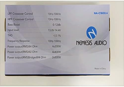 Nemesis Audio Na-C1600.4 1600 W RMS de 4 canais amplificador estéreo