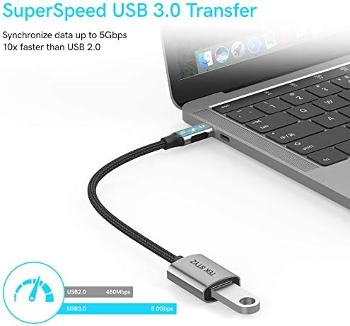 TEK Styz USB-C USB 3.0 Adaptador compatível com seu Samsung GT-I9205 OTG Tipo-C/PD Male USB 3.0 Feminino Converter.