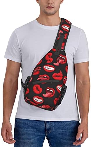 Ocelio Colorful Lips Leisure Bolsa, mochila de tiro de ombro único, adequado para viajar e fazer uma mochila de bolsa de peito
