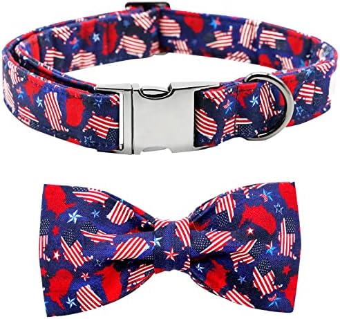 Bobo Rainbow Independence Day Dog Collar, Patriótico 4 de julho Collar de gola de cachorro colarinho colarinho de gola de gola