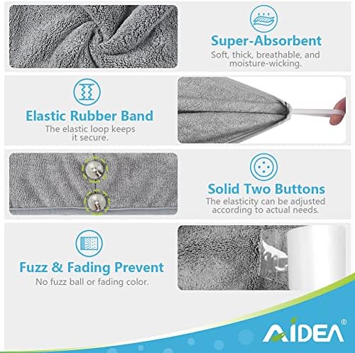 Andea Microfiber Hair Toard Wrap for Women, 3 pacote de 10 polegadas x 26 polegadas, Super absorvente Turbano de cabelo seco rápido