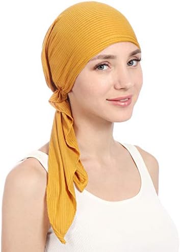 Chapéus de turbante de cauda longa para mulheres Caps de gorro muçulmano e de gorro mais leves de gorro, envolvendo