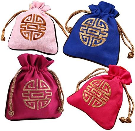 Alipis Bag Fabric Candy Party Pocket para armazenamento DIY Brincos de linho aleatório DIY Bolsas coloridas Bolsas de algodão