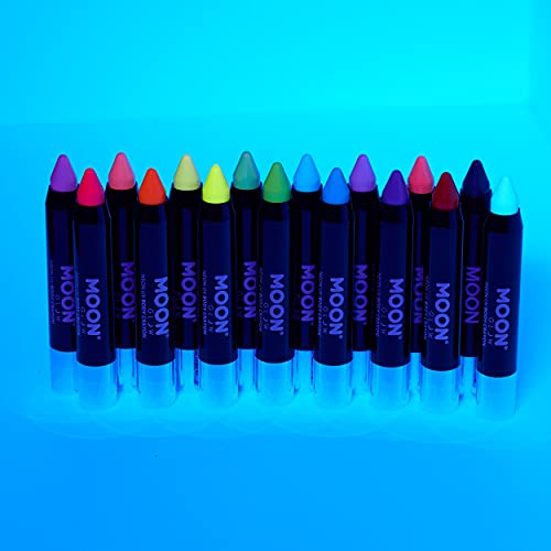 Lua GLOW - Blacklight Neon Face Paint Stick/Corpo Crayon Maquiagem Para o rosto e corpo - conjunto pastel de 8 cores - brilha intensamente sob as luzes negras