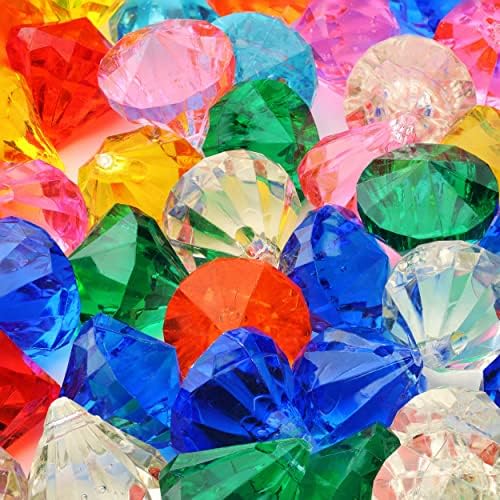 Gemas de acrílico que entram gemas - animais marinhos de acrílico Gemas de vaso - Jóias falsas de pacote 300g - Pedras de plástico de cores variadas - gemas de plástico de 30 mm - Tabela de dispersão de cristais - jóias de aquário