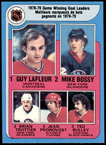 1979 O-PEE-Chee 7 Líderes vencedores do jogo Guy Lafleur/Mike Bossy/Brian Trottier/Jean Pronovost/Ted Bulley NM