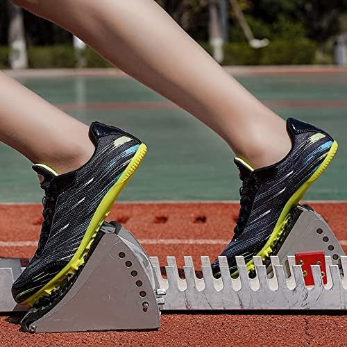 Mens Shoes Shoes Shoes Shoes de 100 a 400 metros de corrida Sapys Shoes Sapates Brindáveis ​​Jovens Luzes Rastrear sapatos Spikes para treinamento diário de treinamento e competição (Cor: A, tamanho: 5 mulheres