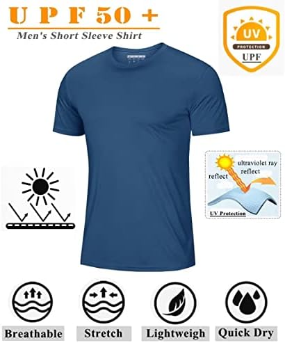 Camisas de natação de manga curta de kefitevd masculino