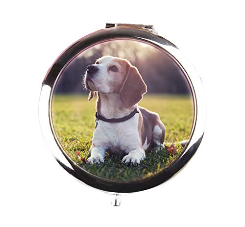 Espelho compacto personalizado, seu logotipo de foto ou texto personalizado, presente de memorial para amantes de cães para seu desbaste de casamento Favorias de casamento Mrs Anniversary Day da família de grausos presentes