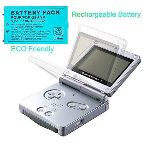 Gameboy Advance SP Bateria, TFSEVEN 1PCS Nintendo GBA SP Bateria de substituição 850mAh 3,7V Ion recarregável de lítio para Nintendo GBA SP Gameboy Anvance SP