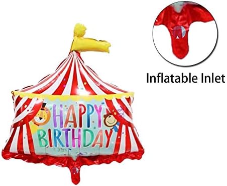 4 peças balões de papel alumínio de circo feliz aniversário colorido circo tendão helium alumínio