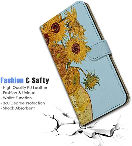 Para Samsung S23 Ultra, para o Samsung Galaxy S23 Ultra, capa de capa de carteira de flip de flip, A24263 Van Gogh Girassal 24263