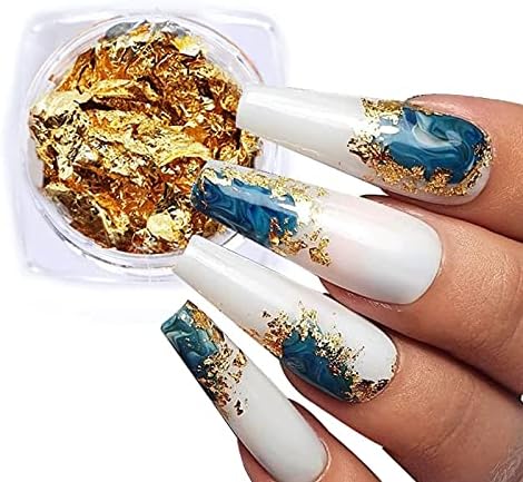 Gold Silver Aluminium unhas Fomeiro de glitter lantejas Nails Arte Flocos irregulares Polish Manicure Design Stickers Acessórios decorativos -