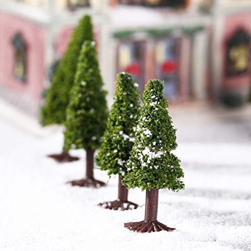 Vorcool Diorama árvores modelo árvores ferroviárias 15pcs cenário verde cedro de cedro com base, árvores de arquitetura de Natal