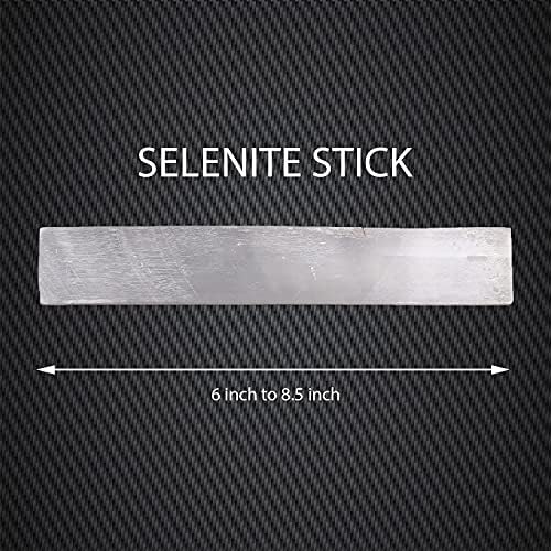 Cosye Selenite Small Sticks- Wands Premium Soldado à mão, Reiki, chakra, boa sorte, cura, grades de proteção, boa