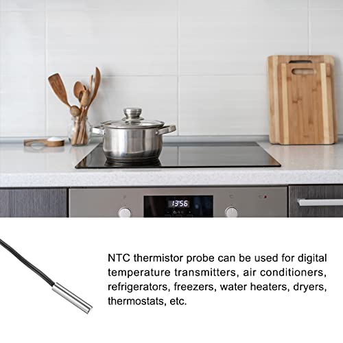 Proble de termistor NTC Rebinger 100k 1,6 pés à prova d'água Sonda de sensor de temperatura em aço inoxidável, [para transmissor de temperatura digital]