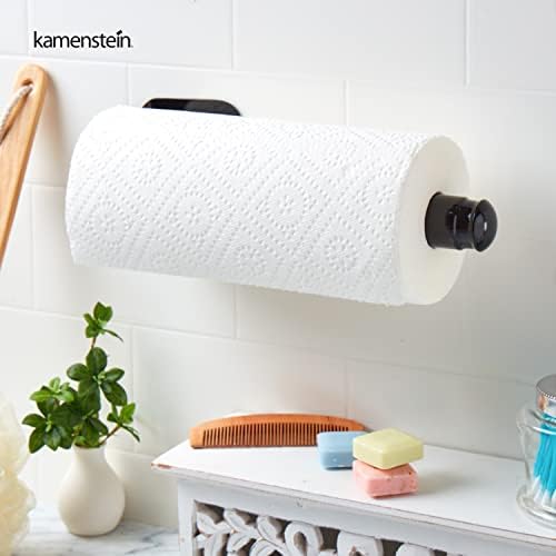 Kamenstein 5136780 Perfeito Tear Patente Patente Mount Paper Towel Setor com finial arredondado, 14 polegadas, preto