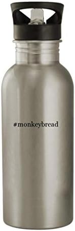 Presentes Knick Knack #Monkeybread - Hashtag de aço inoxidável de 20 onças garrafa de água ao ar livre, prata