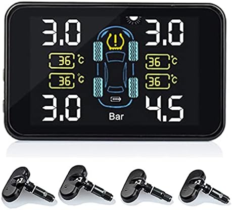 WYKDD TPMS Sistema de monitoramento de pressão dos pneus de carro TPMS Sistema solar Digital LCD Sistemas de alarme de segurança automática