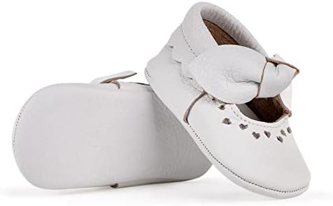 Sapatos de mocassim de couro genuíno Gossta para recém-nascidos, bebês, pré-caminhantes | Mocassins de criança | Primeiro Walker Shoes | Baby Moccasins Girls | Sapatos de menina de solteiro e solteiro premium