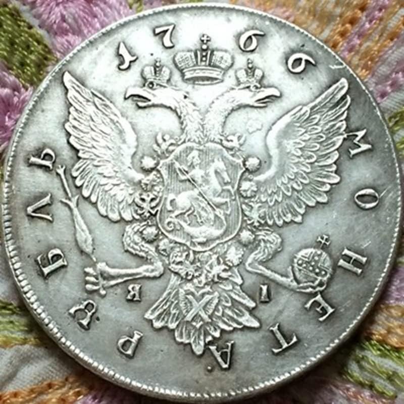 Moeda antiga russa 1766 rublos moeda