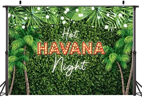 Ticuenicoa 7x5ft Havana Nights Backdrop Palm folhas de aniversário adultos Fotoshoot Photoshoot Photos de fotografia One Hot Havana Night Festas Cuban