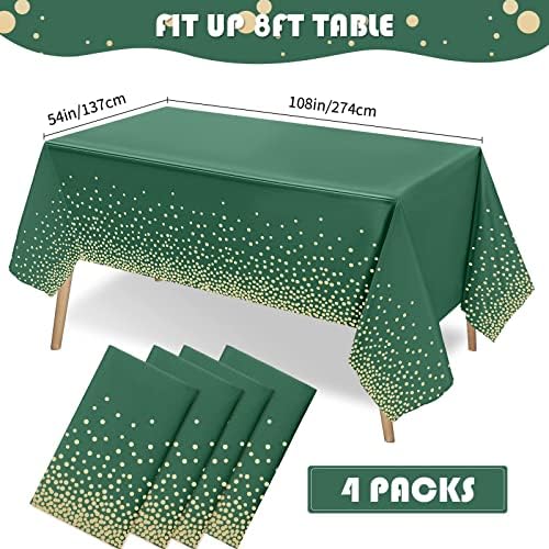 Toleta de mesa de plástico tegema para festas Decors de estampagem de ouro descartáveis ​​Confetti 108 x 54 polegadas de