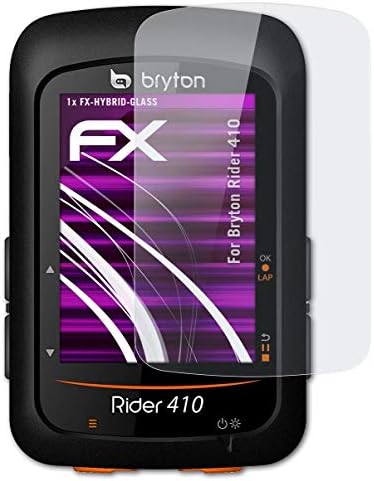 Atfolix Plastic Glass Protective Film Compatível com Bryton Rider 410 Glass Protector, 9H Protetor de tela de vidro de