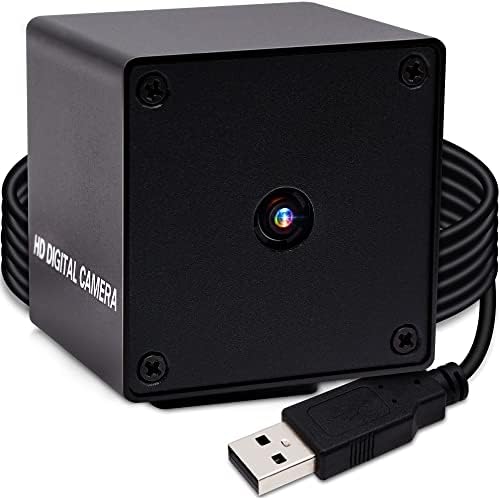 Câmera USB AutoFocus de ELP 16MP com caixa de metal mini UVC USB2.0 4K webcam com 68Degree sem lente de distorção IMX298 Video PC Câmera Câmera de vigilância doméstica Código QR Código de código Lightburn Câmera para computador