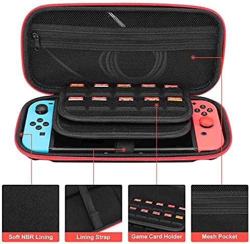 Pinguin Funny Switch Caso de transporte compatível com Nintendo Switch Proteção Hard Shell Portátil Bolsa de viagem com 20 cartucho