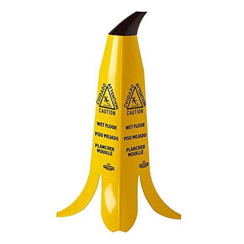 Banana por Impact Products 2 Conjunto - 2 'Banana amarela Cone de piso úmido com haste marrom, 2 Conjunto - Amarelo