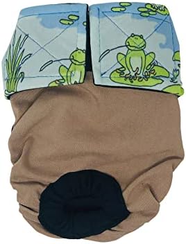 Barkertime Frogs Happy em fralda de gato à prova d'água premium marrom, xl, sem calças de orifício de cauda para piddling,