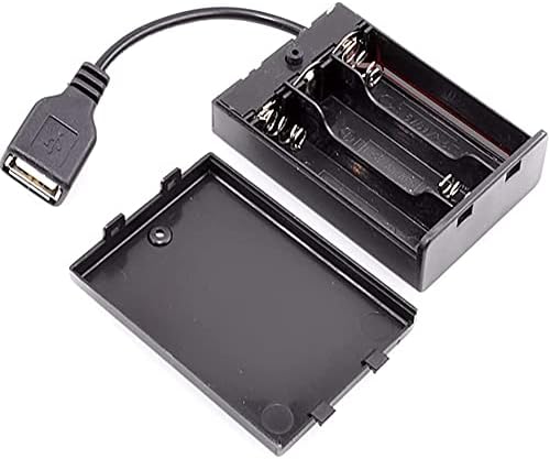 Caixas de armazenamento de plástico AIMPGSTL 3pcs 3 suporte de bateria AA, 3 Aa Battery Case Box Holder 4.5-5V com capa e interruptor liga/desliga, com cabo USB