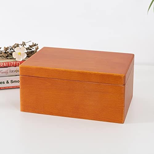 Caixa de lembrança de Soul & Lane Small com tampa articulada: armazenamento de memórias de casamento de madeira, caixas
