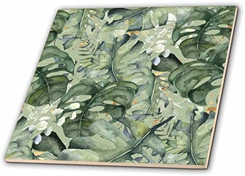 3drose Cassie Peters Resumo - Plantas tropicais abstratas - ladrilhos