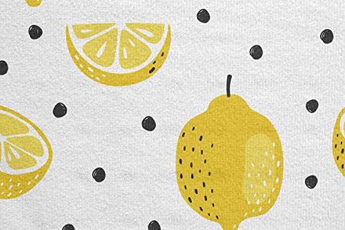 Toalha de tapete de ioga de limão de Ambesonne, padrão de verão de frutas cítricas inteiras e metades com bolinhas, suor sem