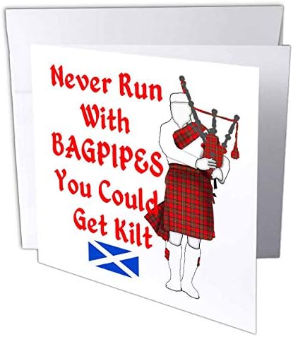 3drose engraçado escocês hagpiper trocadilho nunca corre com gaita de foles que você poderia ... - cartões de felicitações