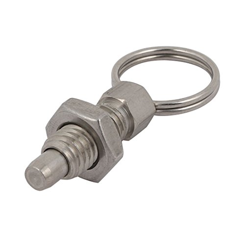 UXCELL M8 Frea de 5 mm Pin DIA de aço inoxidável de aço inoxidável Indexação de bloqueio Manger W Pull Ring