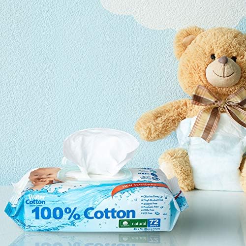 Limpos de algodão aquático de algodão algodão biodegradável 3 pacote de 72 lenços sensíveis ao bebê seguro Pantenol