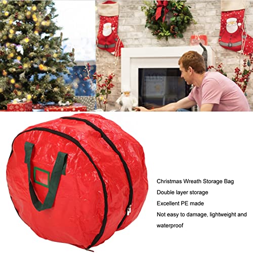 Bolsa de armazenamento de grinalda de Natal, saco de armazenamento portátil de 24 polegadas para contêiner de grinaldora de férias