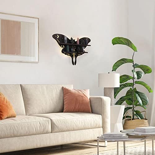 Prateleiras de parede prateleiras de lua fofa design mariposa design borboleta prateleira lâmpada de decoração de