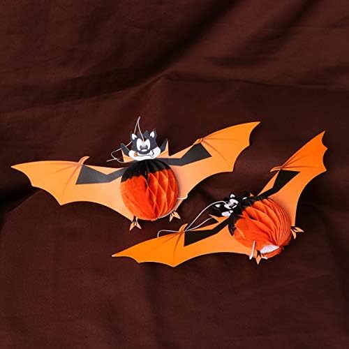 ABAODAM 1PC Halloween Bar assombrado Decoração da casa Propções de papel de lanterna de papel de morcego de abóbora