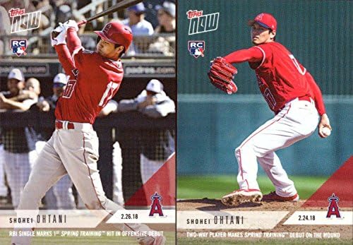 Shohei Ohtani 2018 Topps Now Baseball Rookie Card lote de 2 - Cartão de novato e Cartão de Rookie de arremesso