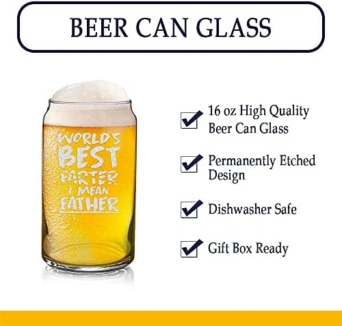 Veracco Worlds Best Farter Quero dizer Pai Cerveja Cerveja Glass Pint Funny Birthday Gifts Day para o pai avô Stepdad