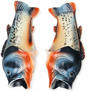 Coddies Fish Flip Flip | Os chinelos de peixe originais | Presente engraçado, sandálias unissex, slides de baixo, piscina, sapatos de praia e chuveiro | Homens, mulheres e crianças