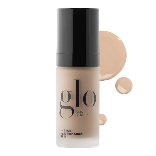 Glo Skin Beauty Luminous Liquid Foundation Makeup com SPF 18 - cobertura pura a média - imperfeições suaves e corretas