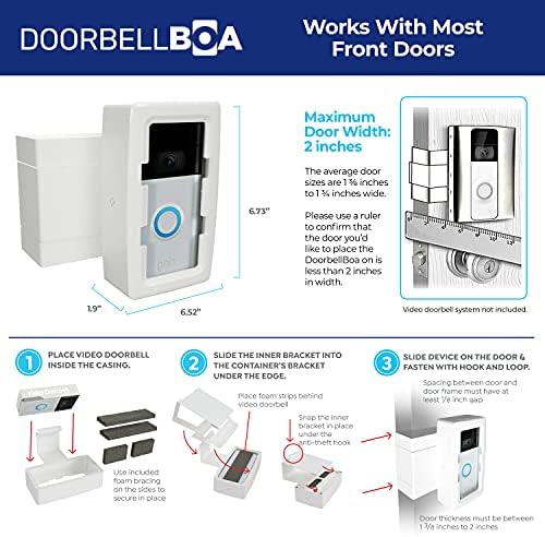 Doorbellboa Anti-roubo de video campainha montagem da porta, sem ferramentas ou instalação, monta com segurança em segundos, compatível
